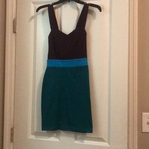 Color block body con dress